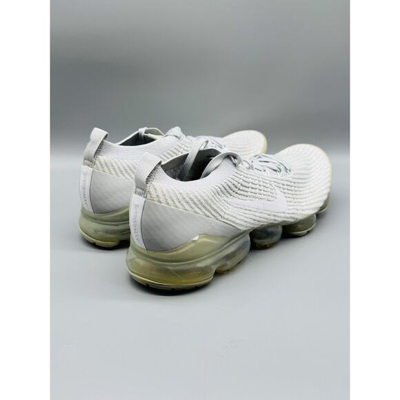 Nike Shoes Mens 11.5 White Air VaporMax Flyknit 3 Pure Platinum Running Sneakers - Picture 9 of 12